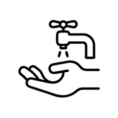 washing hands under tap on transparent background for web and graphic design
