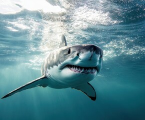 A juvenile great white shark