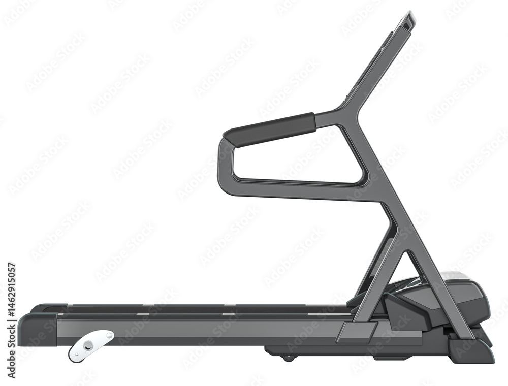 Poster walking treadmill, front side view. 3d rendering isolated on transparent background