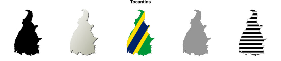 Tocantins state (Brazil) outline map set