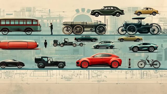 A visual timeline of automobile history: from vintage classics to future concepts