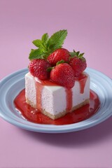 Strawberry Cheesecake Square: Delicate, Creamy, and Romantic