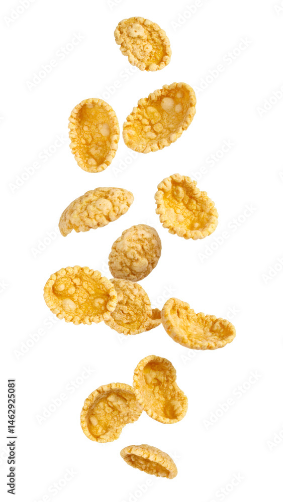 Aufkleber multiple soybean flakes falling down with realistic texture and natural lighting on transparent back