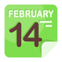 Fototapeta premium 14 February Calendar Icon