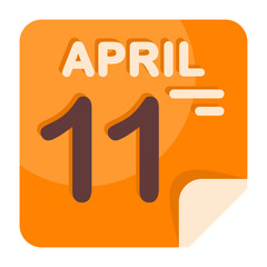 11 April Calendar Icon