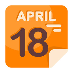 18 April Calendar Icon