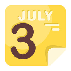 3 July Calendar Icon