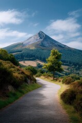 Serene Mountain Road: A Picturesque Landscape