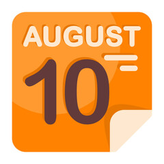 10 August Calendar Icon