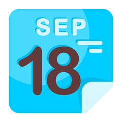 18 September Calendar Icon