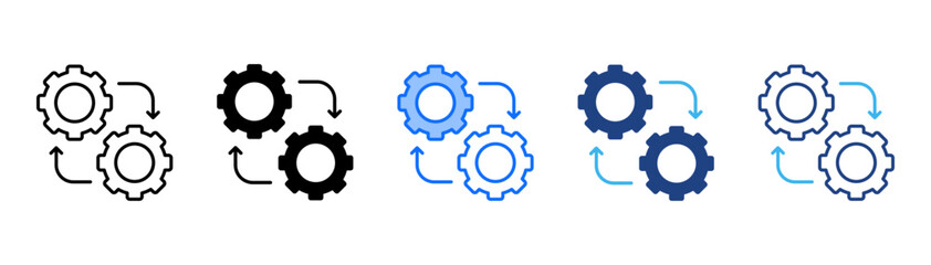Integration Icon Set With Multiple Style Collection 