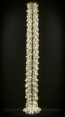 Naklejka premium Tall, white, flower garland on dark background, ideal for wedding or event decor
