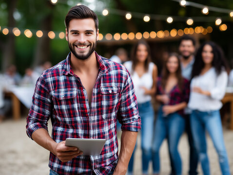 Casual Outdoor Social Gathering with Technology