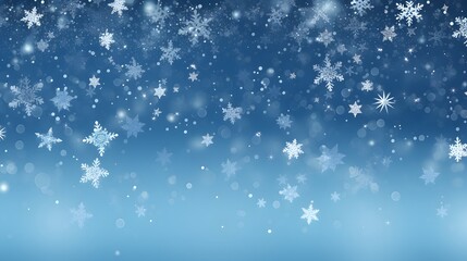 Fototapeta premium Elegant Blue Christmas Background with Sparkling Snowflakes for Festive Holiday Design