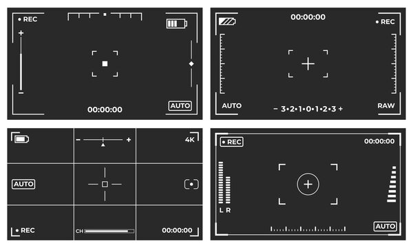 Camera viewfinder interface overlay set for video recording
