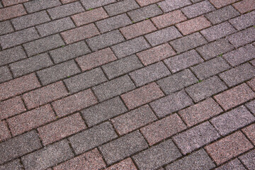 Texture of brick pavement in Tokyo Japan, clean and beautiful