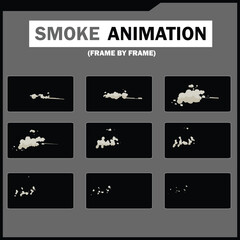 Vector Smoke FX Sprite Sheet Pack, Cloud, wind, Tea Steam, Smoke Explosion & More, steam smoke, 2D Game & Animation