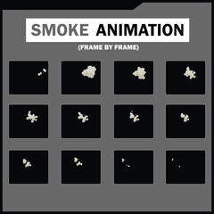 Vector Smoke FX Sprite Sheet Pack, Cloud, wind, Tea Steam, Smoke Explosion & More, steam smoke, 2D Game & Animation
