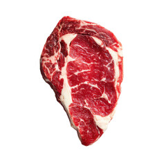 Obraz premium Juicy ribeye steak showcasing stunning marbling isolated on a transparent background for culinary inspiration and appreciation