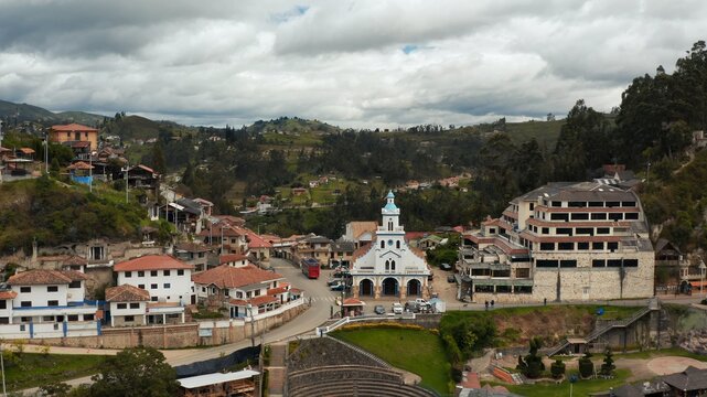 Cuenca, Ecuador, aerial view frome drone at Turi