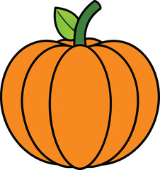 Pumpkin vector illustration on transparent background 