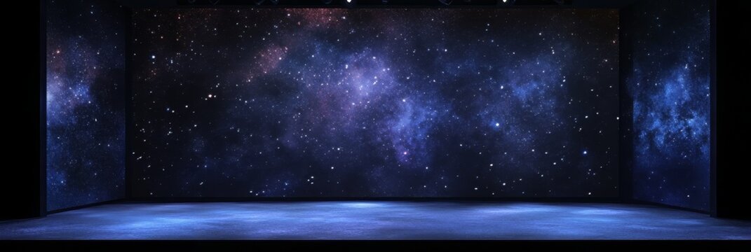 A blue background with stars on it. The stars are scattered all over the background. The background is empty and has no people or objects