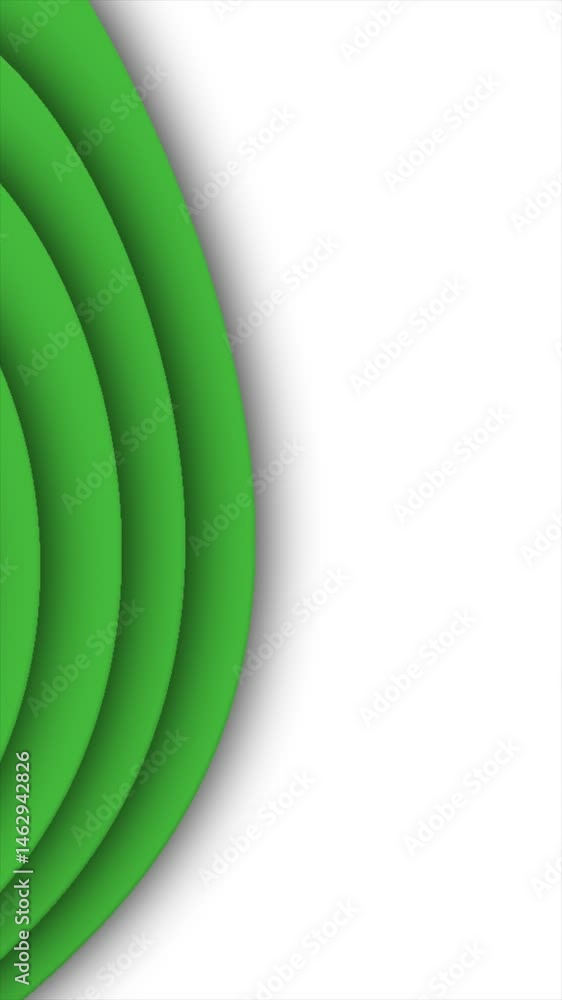 Poster abstract green layered paper-cut style pattern with smooth 3d curves and clean shadows