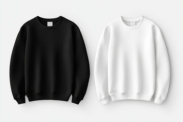 Blank Black Pullover Mockup: Stylish Long Sleeve Sweatshirt Template for Design Showcase
