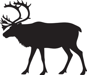 Caribou Large Deer Silhouette Vector Illustration