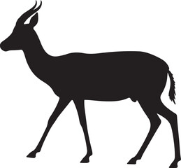 Dorcas Gazelle Silhouette Vector Illustration