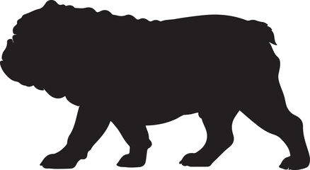 English Bulldog Silhouette Vector Illustration