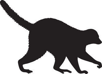 Flying Lemur vector silhouette on white background