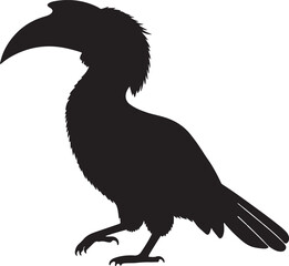 Hornbill bird vector silhouette on white background