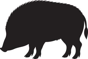 Hog vector silhouette on white background