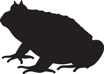 Horned Frog vector silhouette on white background