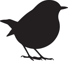 Fototapeta premium Japanese Robin bird vector silhouette on white background