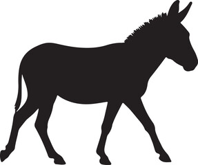 Onager wild donkey vector silhouette on white background
