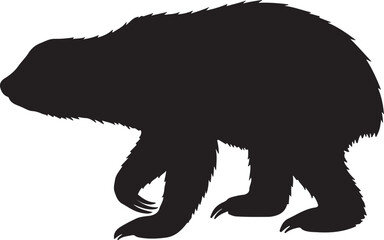 Pale-throated Sloth vector silhouette on white background