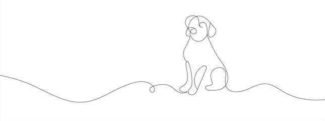 A drawing of a dog with a black outline 