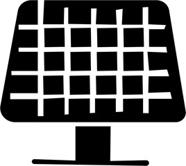 Black Vector Silhouette Set of Solar Panel Icons &ndash; Renewable Energy, Eco-Friendly Electricity, and Green Technology Symbols. isolated on transparent background