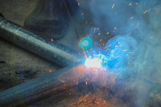 Shielded Metal Arc Welding SMAW with Electrode