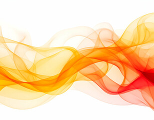 Obraz premium Abstract flowing waves of orange and yellow hues creating a dynamic visual effect on a white background
