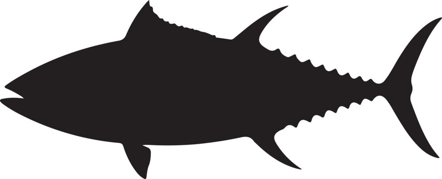 Yellow-Fin Tuna Silhouette Side View Single Icon