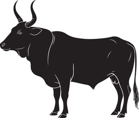 Zebu Silhouette Side View Single Icon