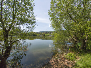 Obraz premium Spring Landscape of Pancharevo lake, Bulgaria
