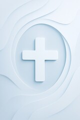 Obraz premium Layered abstract design featuring a cross symbol for Nurses Day celebration