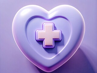 Obraz premium Heart shaped medical cross glowing in celebration of nurses day in a colorful background