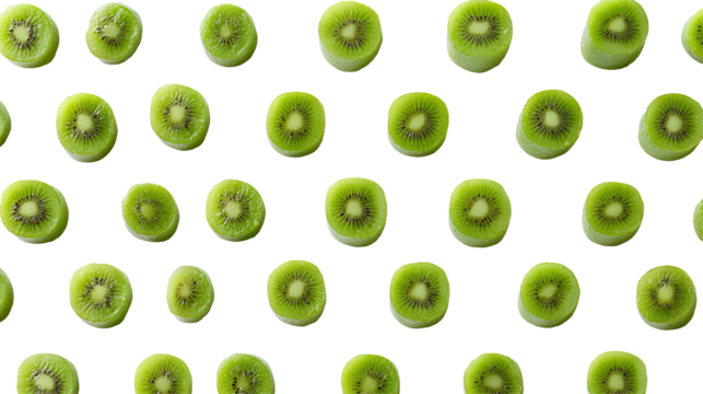 Kiwi slices arranged in a grid pattern
