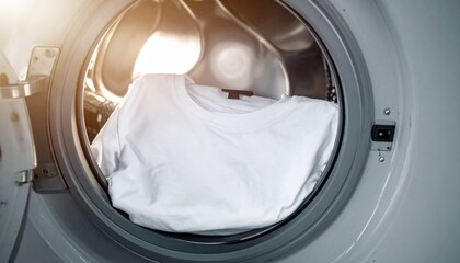 Folded T-Shirt in Dryer Drum with Custom Tag Zone