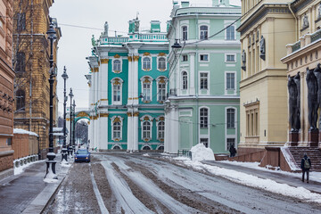 City street in the historical center. Saint Petersburg.
